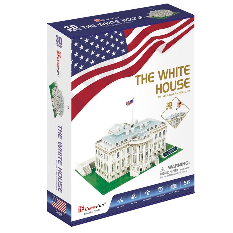 CUBICFUN WORLD´S GREAT ARCHITECTURE PUZZLE 3D THE WHITE HOUSE (64 PIEZAS) - IRION Juguetería -  CUBICFUN WORLD´S GREAT ARCHITECTURE PUZZLE 3D THE WHITE HOUSE (64 PIEZAS) - IRION Juguetería -